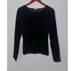 Free people black velvet top size large.